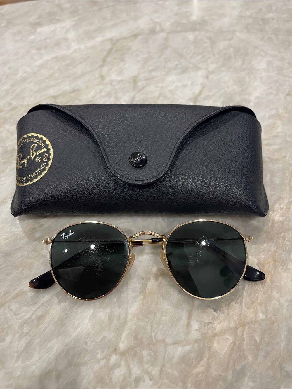 Ray-Ban Kids Gold Frame Green Lens Sunglasses